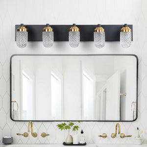 31.5" LED Dressing Table Crystal Wall Light Modern Bathroom Mirror Front Light 5 Lights