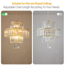 Load image into Gallery viewer, 19.7&quot; Luxury K9 Crystal Chandelier Modern Gold Chain Chandelier 4 Tier Crystal Chandelier
