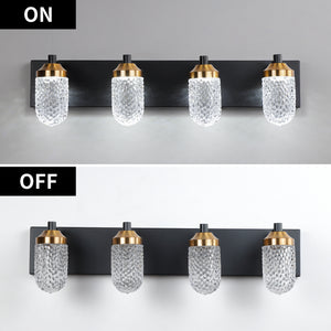 24.8" LED Dressing Table Crystal Wall Light Modern Bathroom Mirror Front Light 4 Lights