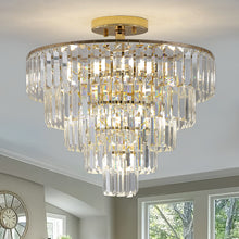 Load image into Gallery viewer, 19.7&quot; Gold Luxury Crystal Chandelier Round K9 Crystal Light Luxury Home Decor Lighting
