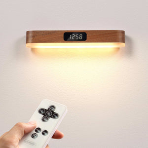 Magnetic Minimalist Remote Control Wooden Clock Lamp Solid Wood Night Light