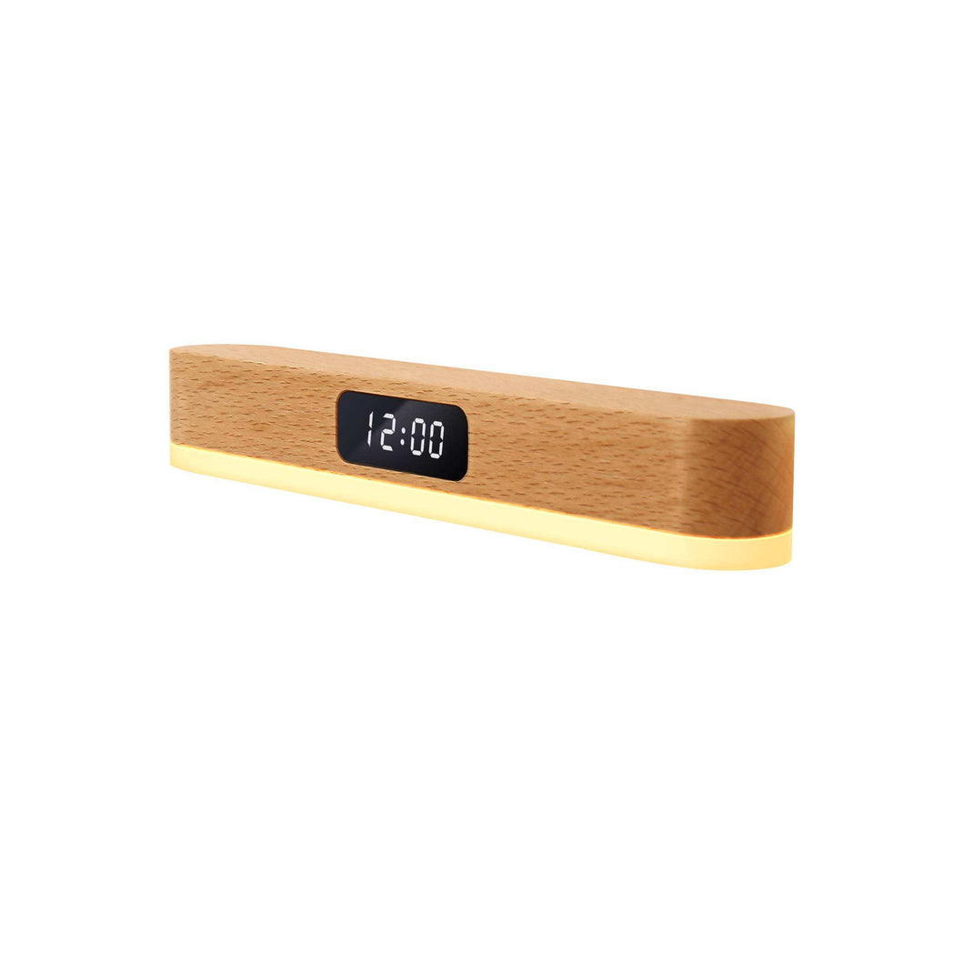 Magnetic Minimalist Remote Control Wooden Clock Lamp Solid Wood Night Light