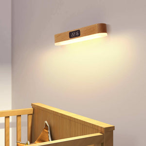 Magnetic Minimalist Remote Control Wooden Clock Lamp Solid Wood Night Light