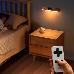 Magnetic Minimalist Remote Control Wooden Clock Lamp Solid Wood Night Light