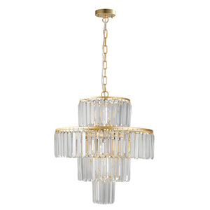 19.7" Luxury K9 Crystal Chandelier Modern Gold Chain Chandelier 4 Tier Crystal Chandelier