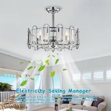 Load image into Gallery viewer, 26&quot; Chrome Ceiling Fan Light Vintage Candle Chandelier Reversible 3-speed Silent Ceiling Fan
