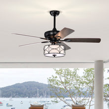 Загрузить изображение в средство просмотра галереи, 52&quot; Modern Ceiling Fan with Dual Finish Reversible Blades, Fandelier-Matte Black
