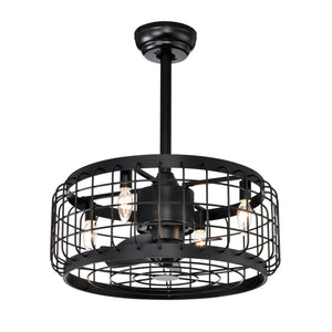 20.24" Caged Ceiling Fan with  Remote Control,Timer, 3 Speeds Indoor Ceiling Fan (No include Bulbs)