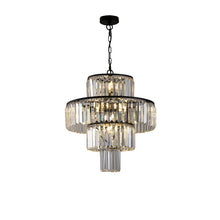 Загрузить изображение в средство просмотра галереи, 19.7&quot; Luxury K9 Crystal Chandelier Modern Black Chain Chandelier 4 Tier Crystal Chandelier
