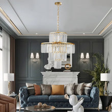 Load image into Gallery viewer, 19.7&quot; Luxury K9 Crystal Chandelier Modern Gold Chain Chandelier 4 Tier Crystal Chandelier
