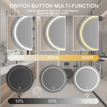 Load image into Gallery viewer, 24&quot; LED Round Bathroom Mirror Light Dimmable Vanity Mirror Light
