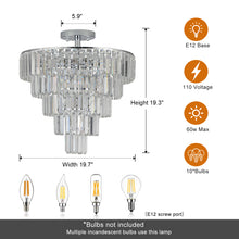 Charger l&#39;image dans la galerie, 19.7&quot; Chrome Luxury Crystal Chandelier Round K9 Crystal Light Luxury Home Decor Lighting
