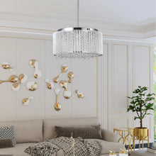 Charger l&#39;image dans la galerie, 15.7&quot; Luxury Transparent K9 Crystal Chandelier Living Room Round Chain Chandelier Luxury Home Decor Lighting
