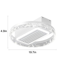 Load image into Gallery viewer, 19.7&quot; Dimmable LED Bladeless Fan Light White Crystal Ceiling Light
