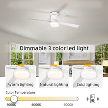 Cargar imagen en el visor de la galería, 48&quot; Matte White Simple Ceiling Fan Light Ultra-thin Ceiling Fan Dimmable
