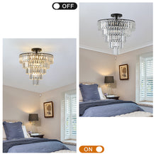 Load image into Gallery viewer, 19.7&quot; Black Luxury Crystal Chandelier Round K9 Crystal Light Luxury Home Decor Lighting
