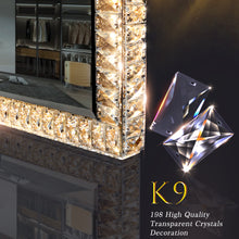 Load image into Gallery viewer, 35x28” LED Crystal Vanity Mirror Bathroom Wall Mirror Dimmable LED Vanity Mirror Light
