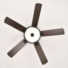 Load image into Gallery viewer, 52&quot; Modern Ceiling Fan with Dual Finish Reversible Blades, Fandelier-Matte Black
