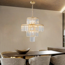 Load image into Gallery viewer, 19.7&quot; Luxury K9 Crystal Chandelier Modern Gold Chain Chandelier 4 Tier Crystal Chandelier
