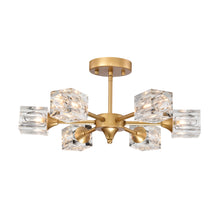 Charger l&#39;image dans la galerie, 18&quot; Modern Luxury Crystal Chandelier Recessed Ceiling Light Luxury Gold Chandelier
