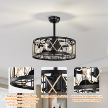 Load image into Gallery viewer, 20.4&#39;&#39;  5 ABS Fan Blades, Modern Ceiling Fan with Remote Control, Noiseless Reversible AC Motor Matte Black
