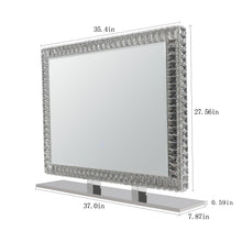 Load image into Gallery viewer, 35x28” LED Crystal Vanity Mirror Bathroom Wall Mirror Dimmable LED Vanity Mirror Light
