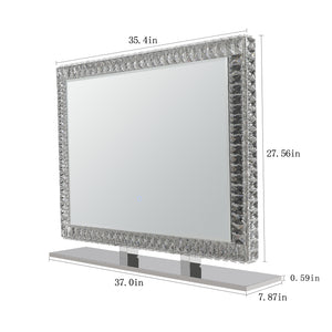 35x28” LED Crystal Vanity Mirror Bathroom Wall Mirror Dimmable LED Vanity Mirror Light