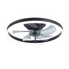 Load image into Gallery viewer, 19.7&quot; Simple LED Ceiling Light Black Modern Fan Light Dimmable
