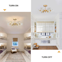 Load image into Gallery viewer, 18&quot; Modern Luxury Crystal Chandelier Recessed Ceiling Light Luxury Gold Chandelier
