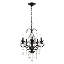 Load image into Gallery viewer, 18&quot; Classic Vintage Chandelier, Crystal Chandelier, Matte Black Candle Chandelier
