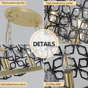 39.4" Modern Champagne Gold Oval Crystal ceiling chandelier  Luxury Home Decor Light Fixture