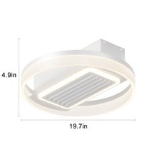 Charger l&#39;image dans la galerie, 19.7&quot; Dimmable LED Bladeless Fan Light White Simple Ceiling Light
