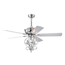 Load image into Gallery viewer, 52” 4 Lights Ceiling Fan with 5 Wood Blades, Two-Color Fan Blade, AC Motor, Remote Control, Reversible Airflow, 3-Speed, Adjustable Height, Traditional Ceiling Fan (Silver)
