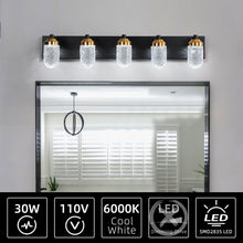 Load image into Gallery viewer, 31.5&quot; LED Dressing Table Crystal Wall Light Modern Bathroom Mirror Front Light 5 Lights
