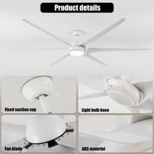 Load image into Gallery viewer, 100&quot; White Simple ABS Material 6-blade Ceiling Fan Light
