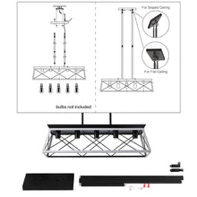 Charger l&#39;image dans la galerie, 31.5&quot; White Farmhouse Chandelier Dining Room Rectangular Island Light Metal Chandelier
