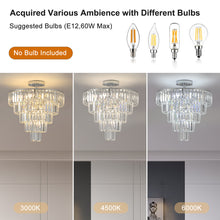 Charger l&#39;image dans la galerie, 19.7&quot; Chrome Luxury Crystal Chandelier Round K9 Crystal Light Luxury Home Decor Lighting
