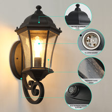 Load image into Gallery viewer, Outdoor Waterproof Glass Retro Light Sensing Wall Lamp Outdoor Lighting Decoration
