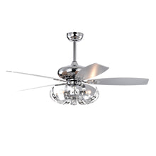 Load image into Gallery viewer, 52&quot; Crystal Ceiling Fan with 5 Reversible Blades Light Kit and Remote Control, 3-Speed (High, Mid,Low) Adjustable
