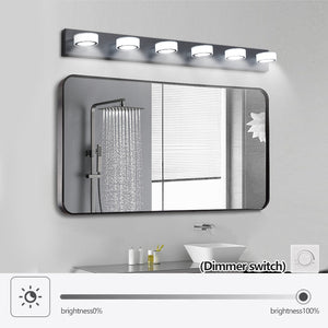 LED Modern Black Vanity Light Bathroom Acrylic Mirror Front Light Round 6 Lights