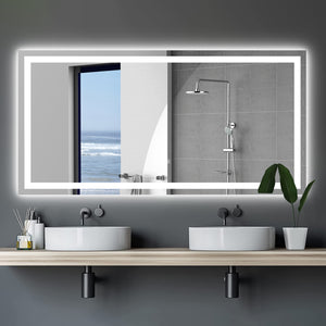 72x 36" LED Bathroom Mirror Light Anti-fog and Dimmable LED Vanity Mirror Light