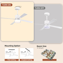 Cargar imagen en el visor de la galería, 48&quot; Matte White Simple Ceiling Fan Light Ultra-thin Ceiling Fan Dimmable
