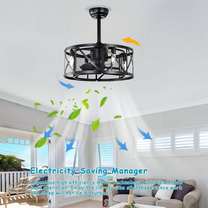 20'' Industrial 5-Blade Ceiling Fan with Remote Control ,5 Abs Blades Small Size Ceiling Fan