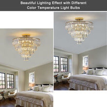 Load image into Gallery viewer, 19.7&quot; Gold Luxury Crystal Chandelier Round K9 Crystal Light Luxury Home Decor Lighting
