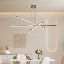 Carregar imagem no visualizador da galeria, 47.64&quot; LED Chrome Luxury Chandelier Nordic Linear Chandelier
