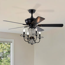 Charger l&#39;image dans la galerie, 52 Inch Crystal Chandelier Fan with Lights and Remote Control, Modern Ceiling Fan with Dual Finish Reversible Blades, Fandelier
