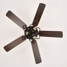 Carregar imagem no visualizador da galeria, 52&quot; Cage Ceiling Fan Light Industrial Style Dark Wood Ceiling Fan
