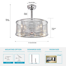 Load image into Gallery viewer, 20.4&#39;&#39;  3 ABS Fan Blades Dual Shade Modern Ceiling Fan with Remote Control, Noiseless Reversible AC Motor
