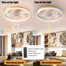 Load image into Gallery viewer, 19.7&quot; Simple LED Ring Chandelier Fan Modern Recessed Ceiling Light Chandelier Orange Ceiling Fan Light
