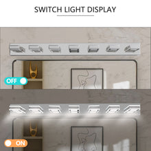 Load image into Gallery viewer, 45.3&quot; LED Modern Chrome Vanity Light Bathroom Acrylic Mirror Front Light Rectangular 7 Lights
